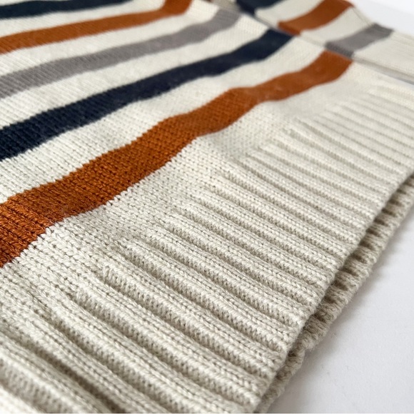 Maximus Rex Boys Sweater Sz 5 Fall Neutral 1/4 Zip Family Pictures Stripes Multi - Picture 4 of 6